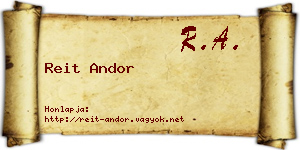 Reit Andor névjegykártya